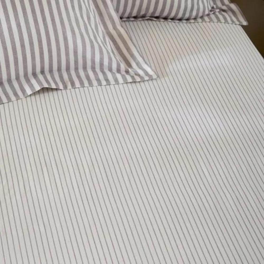 Yard Hebden Narrow Stripe Fitted Sheet 100% Cotton Mauve